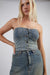 Denim bustier in light wash — main image
