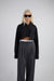 Cropped button-up shirt in black — main image