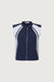 Sleeveless nylon racer top in navy blazer white — main image