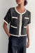 Tweed top with contrast trim in black — main image