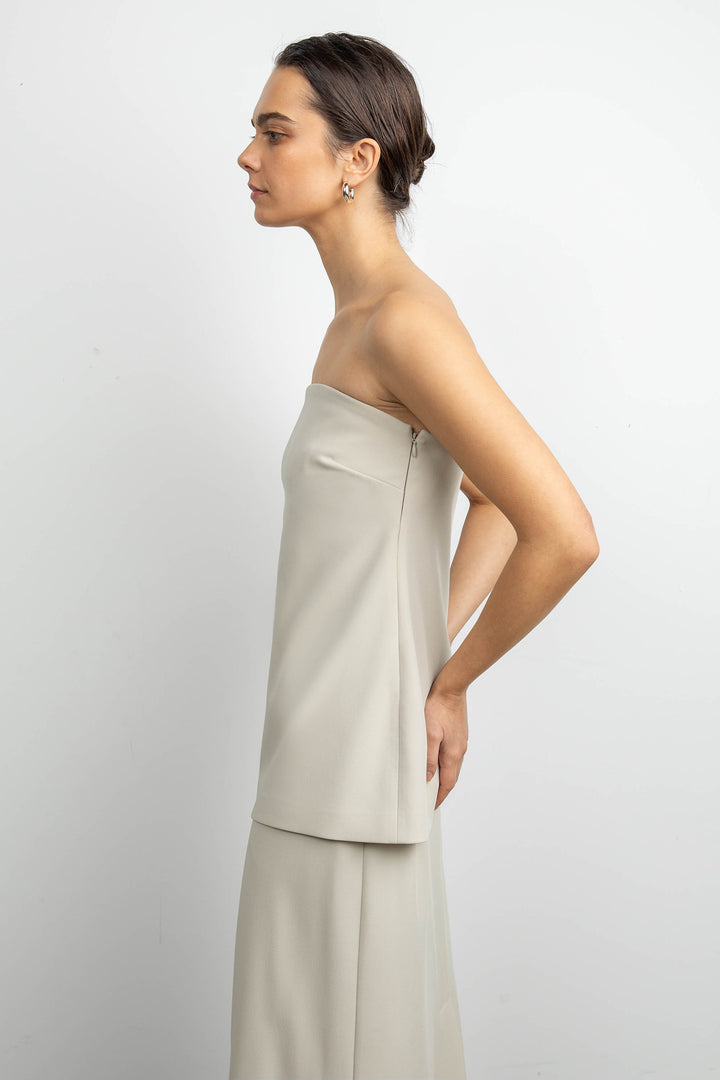 SUITING TUBE TOP in Pelican — alternate angle