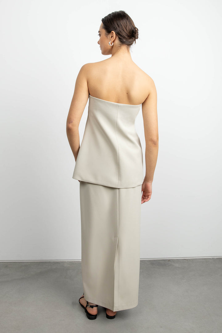 SUITING TUBE TOP in Pelican — alternate angle