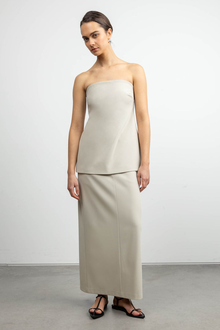 SUITING TUBE TOP in Pelican — alternate angle