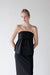 Woven tube top with gather detail in black — main image
