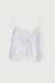 Sheer tank with tie front in ivory — main image