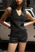 Black denim vest in washed black — main image