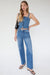 Denim square neck tank top in vintage blue — main image