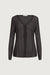 Chiffon tie front blouse in black — main image