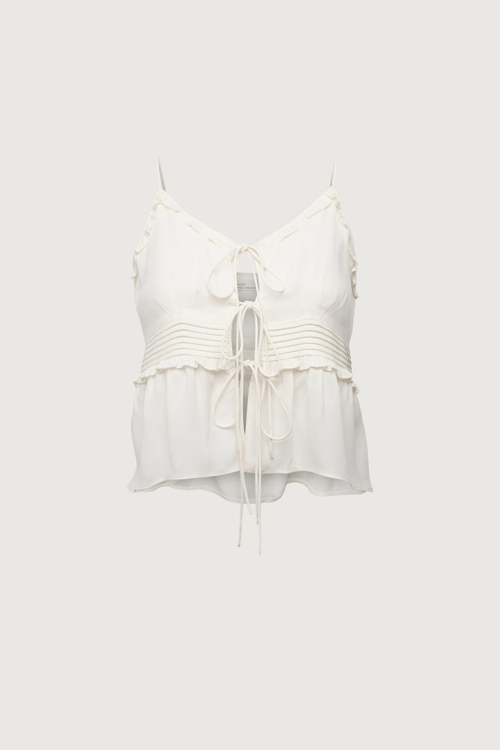 SHEER TIE-FRONT TANK TOP