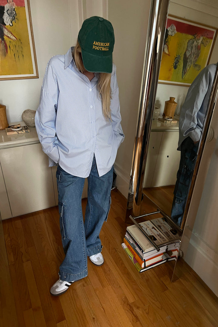 OVERSIZED BUTTON-UP SHIRT in Sky Blue — alternate angle