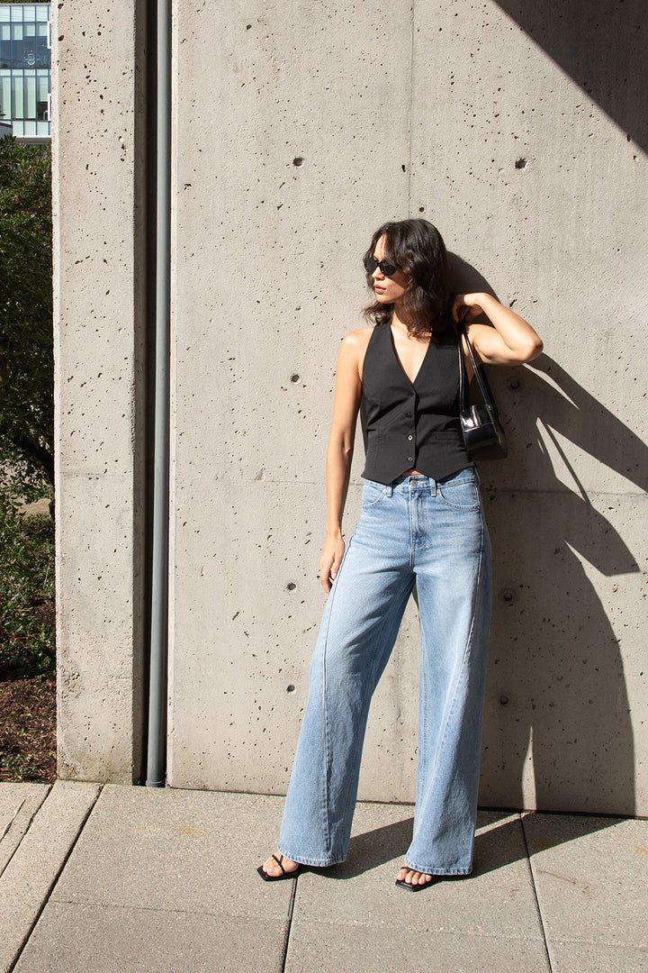 HALTER SUITING VEST in Black — alternate angle