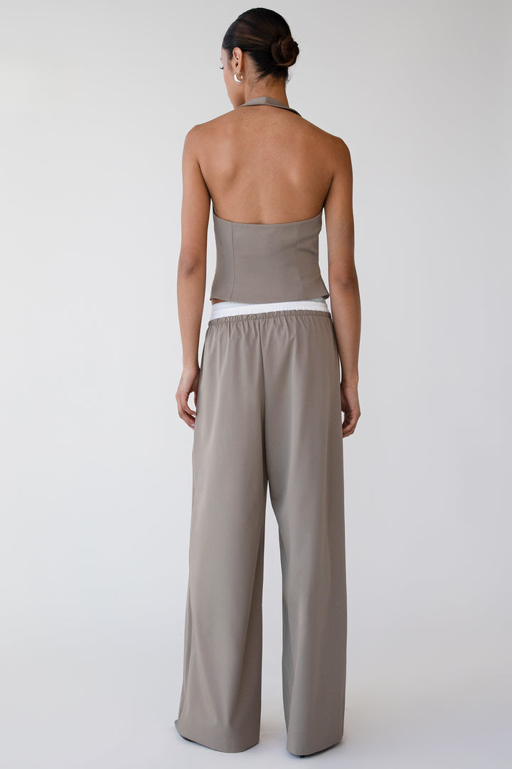 HALTER SUITING VEST in Brindle — alternate angle