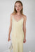 Lace trim satin camisole tank in yellow haze — main image