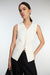 Button front suiting vest in cream — main image