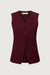 Button front suiting vest in wine — main image