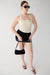 Linen blend halter square neck top in seashell — main image