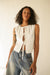 Front tie vest in white — main image