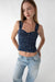 Floral bustier top in navy floral — main image