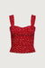 Floral bustier top in red floral — main image