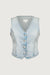 Denim vest in stone light wash — main image