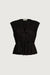 Gathered top with front ties in black — main image