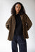 Leopard print button up shirt in brown print — main image