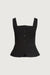 Square neck suiting vest in black — main image