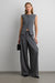 High neckline button up vest in dark heather grey — main image