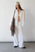 Linen blend button up shirt in white — main image