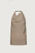 Crinkled rayon cowl neck halter top in brindle — main image