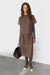 Organza sheer back slit top in cocoa brown — main image
