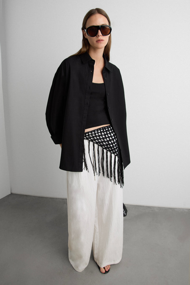 COTTON SHIRT in Black — alternate angle
