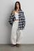 Plaid distressed vintage shirt in navy blue plaid — main image