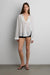 Oversized pinstripe shirt in ivory — main image