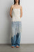 Lace panelled asymmetrical camisole in cream — main image