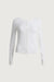 Floral lace sheer top in white — main image
