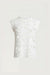 Floral guipure lace woven top in white — main image