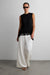 Hem fringe top in black — main image