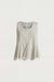 Sheer peplum top in light beige grey — main image