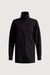 Funnel neck button-up shirt in black — main image