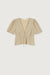 Tie front blouse in beige — main image