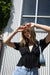 Tie front blouse in black — main image