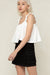 Cropped square neck tank in white — main image