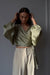 Satin wrap blouse in birch — image