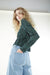 Floral v-neck blouse in sky captain print — main image