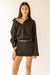 Crinkle button up in black — main image