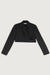 Cropped cross back blazer in black — main image