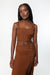 Smocked crop top in teak — main image