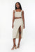 Smocked crop top in whitecap grey — main image