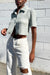 Seersucker effect top in mint — main image
